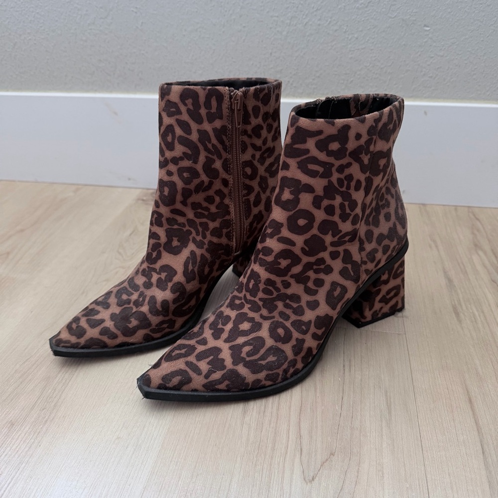 {BP} Leopard Print Ankle Boots